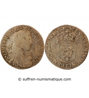 LOUIS XIV - 1/2 ECU AU BUSTE JUVENILE 1662 T NANTES