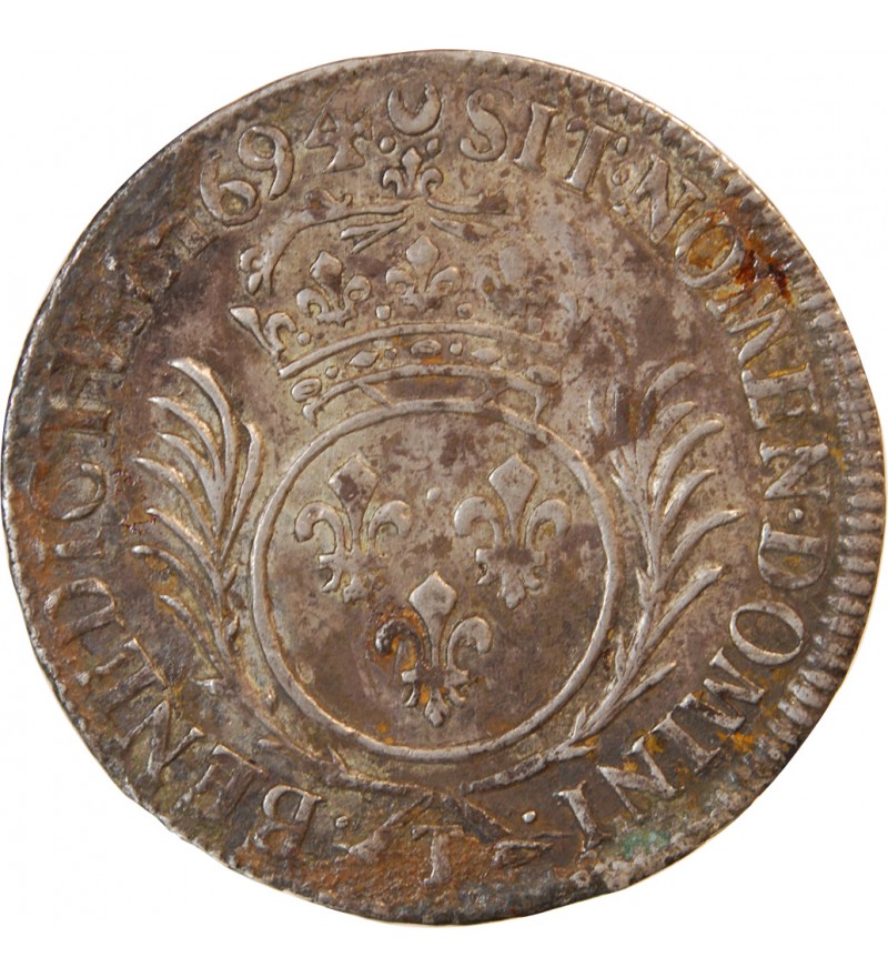 LOUIS XIV - 1/2 ECU AUX PALMES 1694 T NANTES