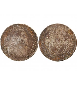 LOUIS XIV - 1/2 ECU AUX PALMES 1694 T NANTES 2