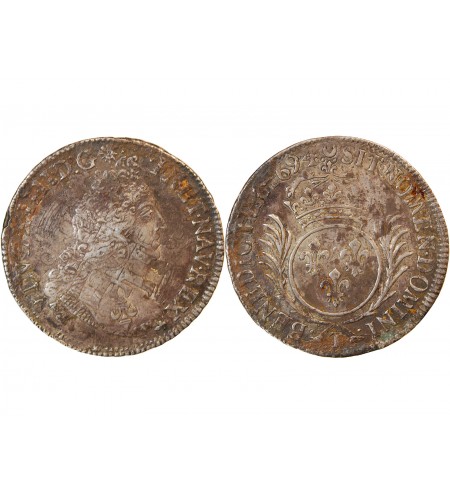 LOUIS XIV - 1/2 ECU AUX PALMES 1694 T NANTES