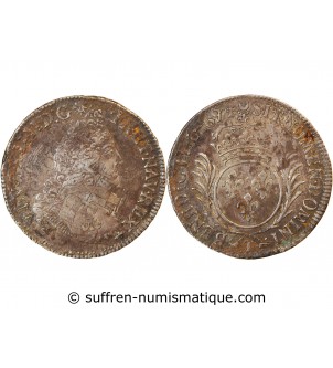 LOUIS XIV - 1/2 ECU AUX PALMES 1694 T NANTES