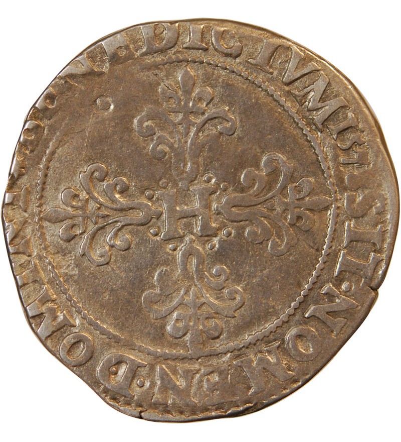 HENRI III - FRANC "Au Col Plat" ARGENT 1578 T NANTES