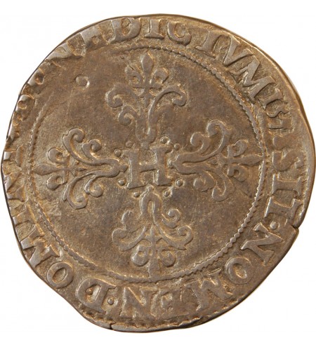HENRI III - FRANC "Au Col Plat" ARGENT 1578 T NANTES