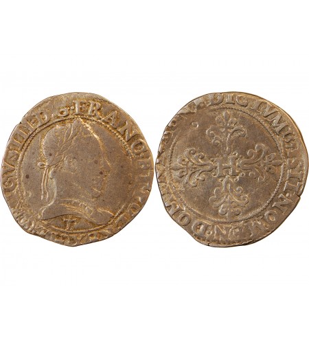 HENRI III - FRANC "Au Col Plat" ARGENT 1578 T NANTES