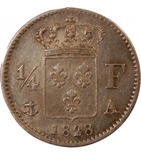 CHARLES X - 1/4 FRANCS ARGENT 1828 A PARIS