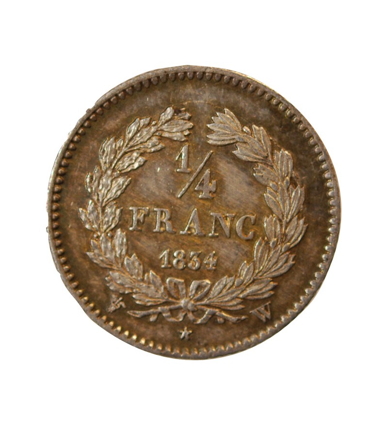 LOUIS PHILIPPE﻿ - 1/4 FRANC ARGENT 1834 W LILLE