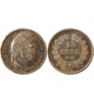 LOUIS PHILIPPE﻿ - 25 CENTIMES ARGENT 1847 A PARIS 2