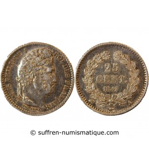 LOUIS PHILIPPE﻿ - 25 CENTIMES ARGENT 1847 A PARIS