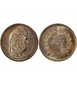 LOUIS PHILIPPE﻿ - 25 CENTIMES ARGENT 1847 A PARIS 2