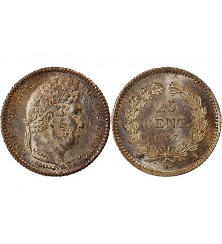 LOUIS PHILIPPE﻿ - 25 CENTIMES ARGENT 1847 A PARIS