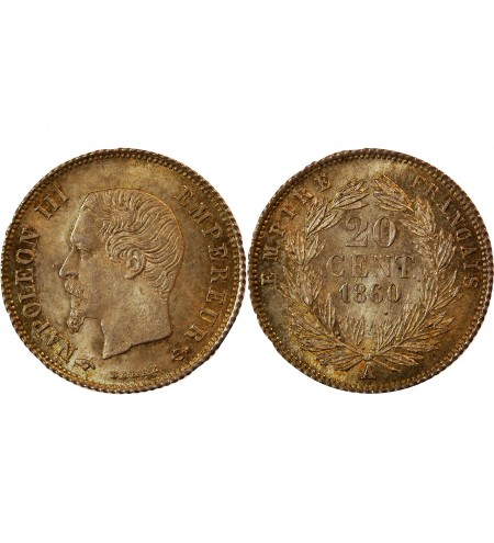 NAPOLEON III - 20 CENTIMES ARGENT 1860 A PARIS