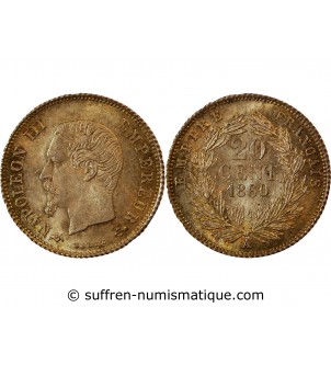 NAPOLEON III - 20 CENTIMES ARGENT 1860 A PARIS