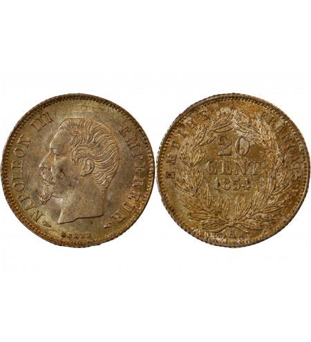 NAPOLEON III - 20 CENTIMES ARGENT 1854 A PARIS