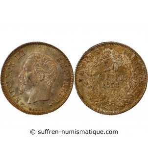 NAPOLEON III - 20 CENTIMES ARGENT 1854 A PARIS