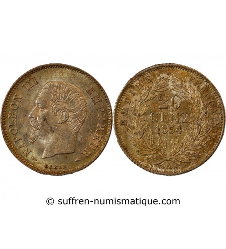 NAPOLEON III - 20 CENTIMES ARGENT 1854 A PARIS