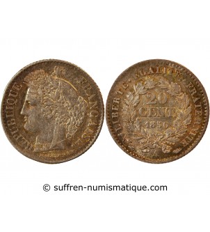 CERES - 20 CENTIMES ARGENT 1850 A PARIS - Oreille Basse