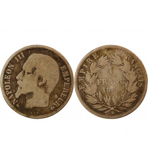 NAPOLEON III - 1 FRANC ARGENT 1856 D LYON 2