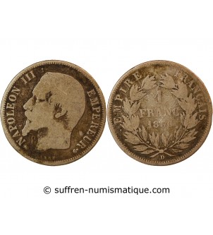 NAPOLEON III - 1 FRANC ARGENT 1856 D LYON