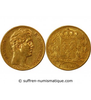 CHARLES X - 20 FRANCS OR 1830 A PARIS "5 Feuilles"﻿