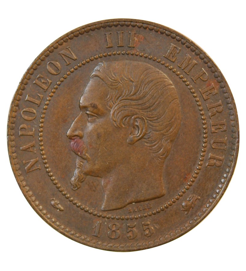 NAPOLEON III - 10 CENTIMES 1855 D LYON - Variété Chien