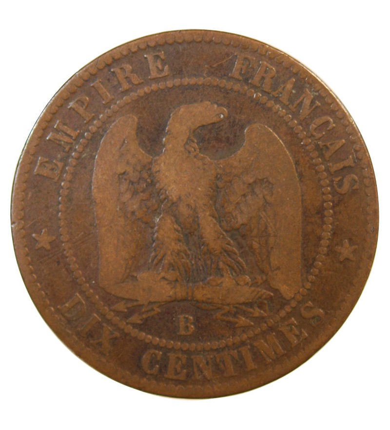 NAPOLEON III - 10 CENTIMES 1855 B ROUEN - Variété Chien