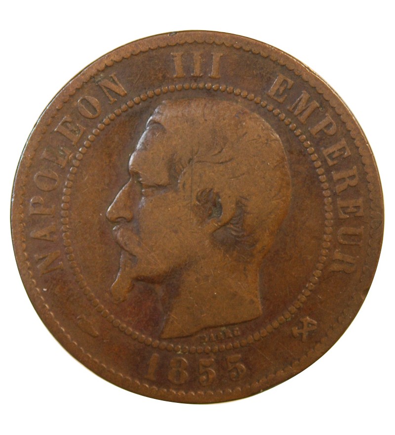 NAPOLEON III - 10 CENTIMES 1855 B ROUEN - Variété Chien