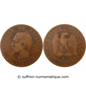 NAPOLEON III - 10 CENTIMES 1855 B ROUEN - Variété Chien