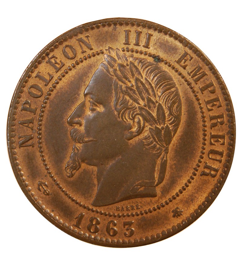 NAPOLEON III - 10 CENTIMES 1863 A PARIS