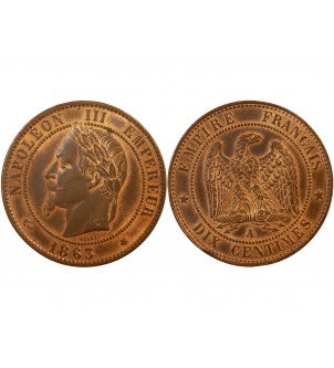 NAPOLEON III - 10 CENTIMES 1863 A PARIS 2