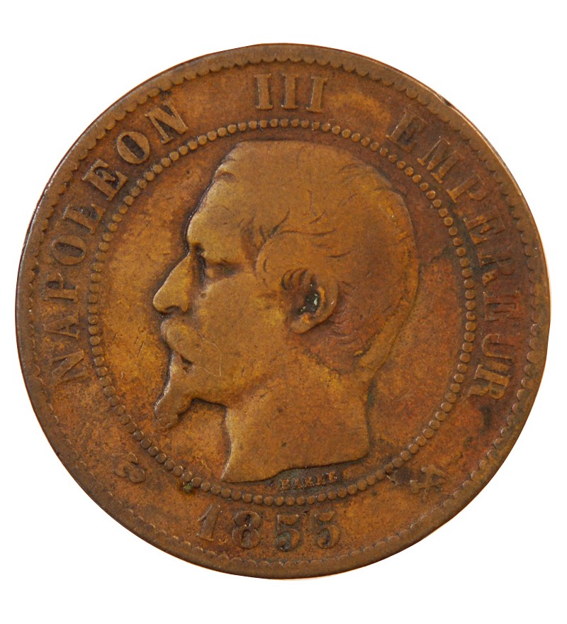 NAPOLEON III - 10 CENTIMES 1855 B ROUEN