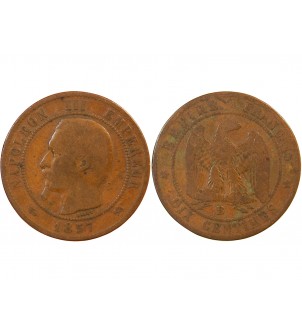 NAPOLEON III - 10 CENTIMES 1857 B ROUEN 2