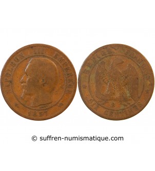 NAPOLEON III - 10 CENTIMES 1857 B ROUEN