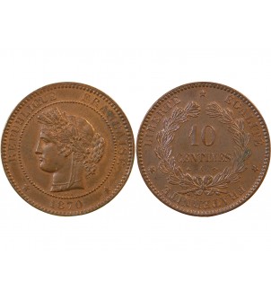 CERES - 10 CENTIMES 1870 A PARIS - A moyen 2
