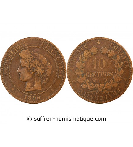 CERES - 10 CENTIMES 1896 A PARIS - Variété Torche - Rare