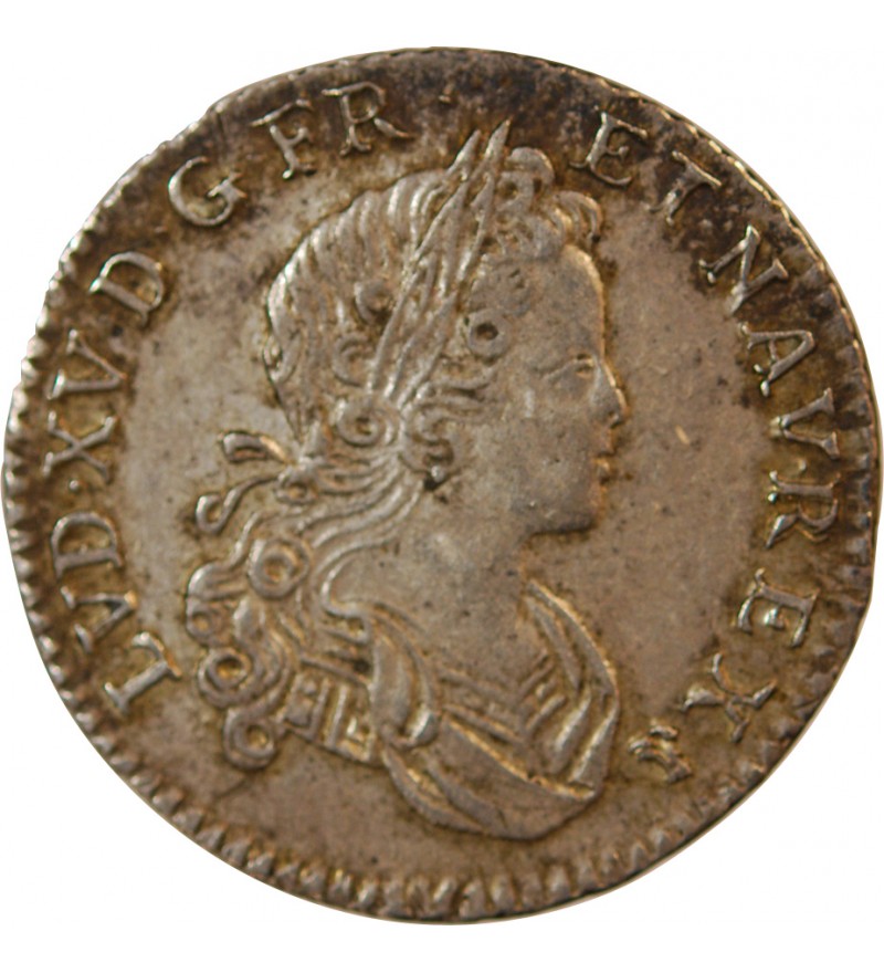 LOUIS XV﻿ - 1/6 ECU FRANCE NAVARRE 1719 D LYON