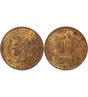CERES - 10 CENTIMES 1871 A PARIS - Petit A 2