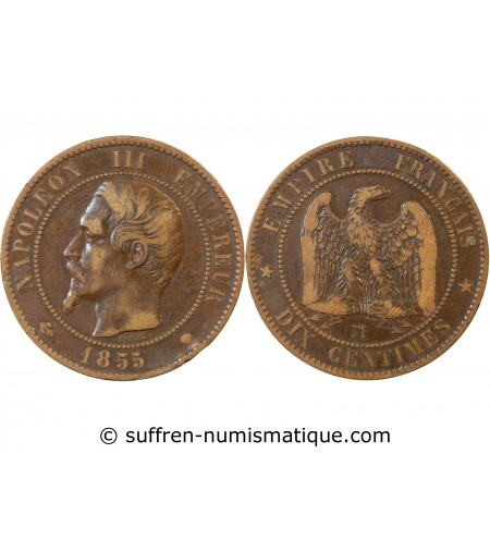 NAPOLEON III - 10 CENTIMES 1855 MA MARSEILLE - Variété Ancre