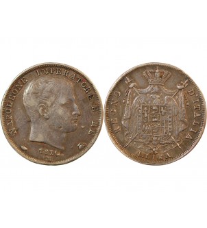 ITALIE, NAPOLEON 1er - LIRA ARGENT 1810 M MILAN 2