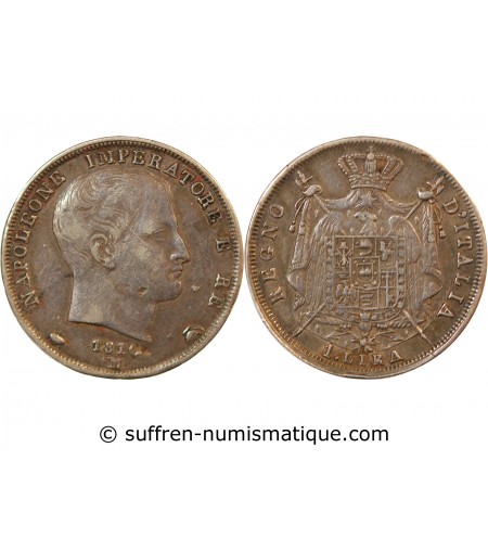 ITALIE, NAPOLEON 1er - LIRA ARGENT 1810 M MILAN