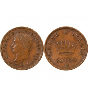 ITALIE, NAPOLEON 1er - SOLDO 1813 M MILAN 2