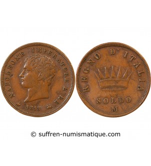 ITALIE, NAPOLEON 1er - SOLDO 1813 M MILAN