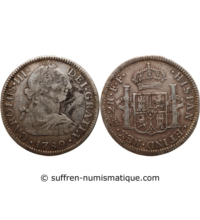 MEXIQUE - CHARLES III 2 REAL 1782 FF MEXICO