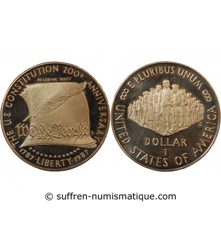USA - DOLLAR ARGENT 1987 PHILADELPHIE - Bicentennaire de la Constitution