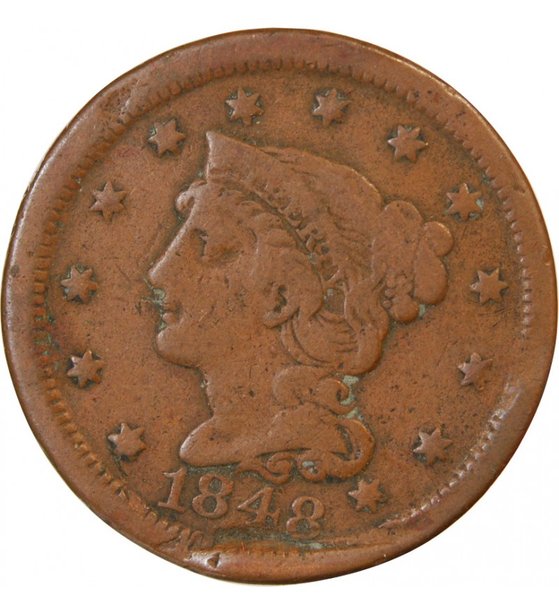 USA - ONE CENT "Braided Hair" 1848