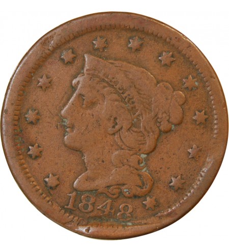USA - ONE CENT "Braided Hair" 1848