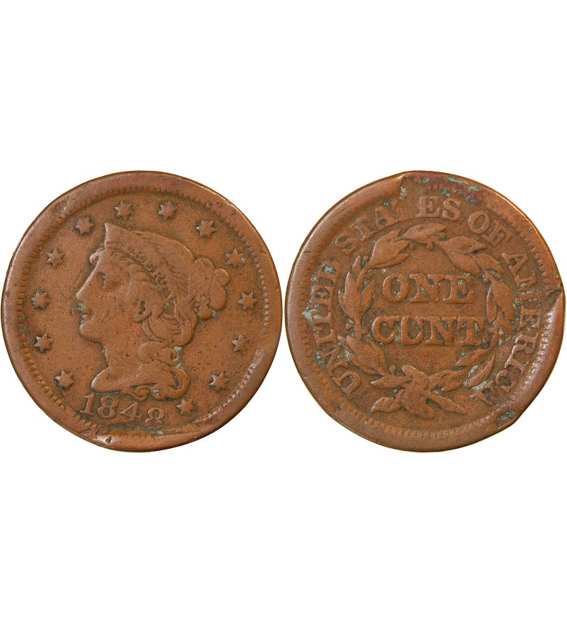 USA - ONE CENT "Braided Hair" 1848