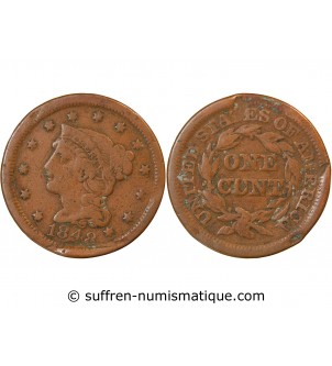 USA - ONE CENT "Braided Hair" 1848