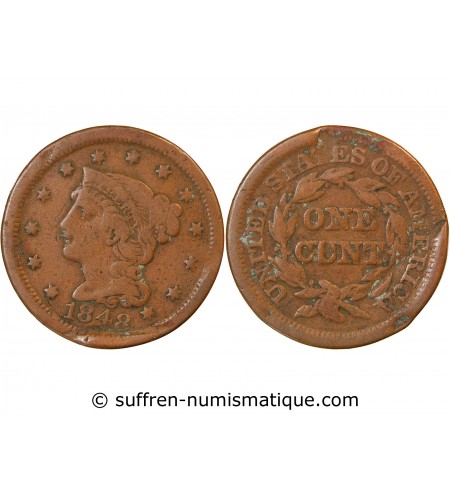 USA - ONE CENT "Braided Hair" 1848