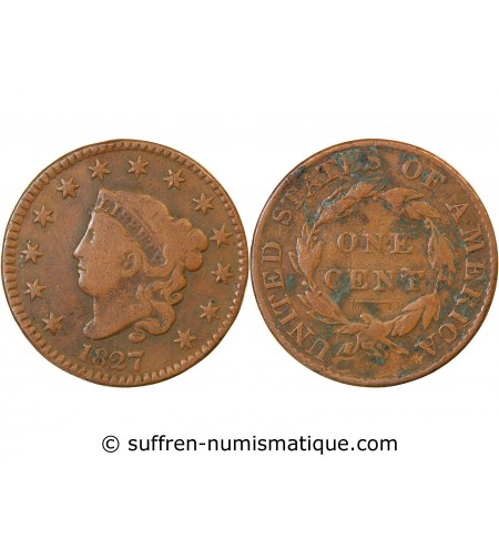 USA - ONE CENT "Coronet Type 1" 1827