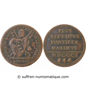 VATICAN, PIE VII - 1 BAIOCCO 1801 ROME